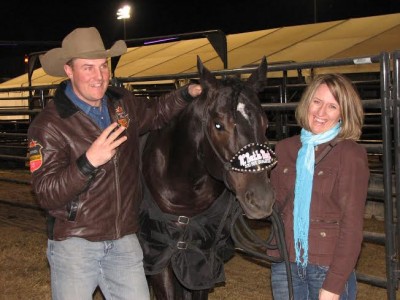 William and Donna with RC Back In Black after her third go round win at the NFR. 